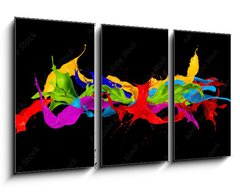 Obraz 3D tdln - 90 x 50 cm F_BS122947022 - abstract color splashes on black background