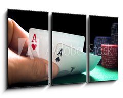 Obraz 3D tdln - 90 x 50 cm F_BS123037306 - Zwei Asse beim Texas Holdem Poker.