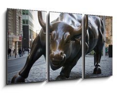 Obraz 3D tdln - 90 x 50 cm F_BS13136017 - wall street bull
