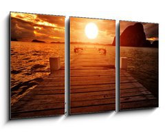 Obraz 3D tdln - 90 x 50 cm F_BS13338057 - Jetty into the Sunset