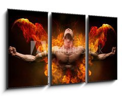 Obraz   On fire bodybuilder, 90 x 50 cm