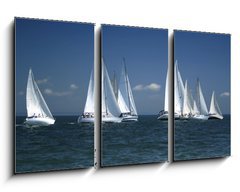 Obraz   start of a sailing regatta, 90 x 50 cm