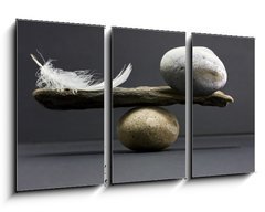 Obraz   feather and stone balance, 90 x 50 cm