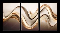 Obraz 3D tdln - 90 x 50 cm F_BS149184603 - Amazing Gold Brown Waves Abstract Background