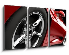 Obraz 3D tdln - 90 x 50 cm F_BS15825900 - Red car