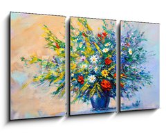 Obraz 3D tdln - 90 x 50 cm F_BS163278851 - Oil painting flowers