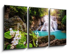 Obraz 3D tdln - 90 x 50 cm F_BS163905997 - Waterfall in Thailand, called Huay or Huai mae khamin in Kanchanaburi Provience