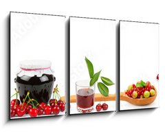 Obraz 3D tdln - 90 x 50 cm F_BS165225169 - Panoramic wide collage for skinali. Fruit, drinks, healthy food. Isolated on white