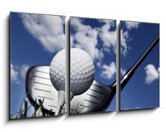 Obraz 3D tdln - 90 x 50 cm F_BS16573670 - Golf club and ball in grass - Golfov klub a m v trv
