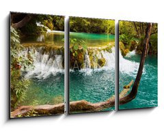 Obraz 3D tdln - 90 x 50 cm F_BS16639493 - Plitvice lakes in Croatia