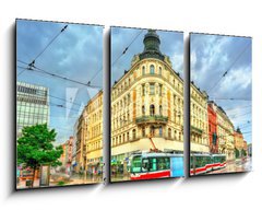 Obraz 3D tdln - 90 x 50 cm F_BS171777679 - City tram in the old town of Brno, Czech Republic