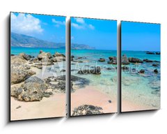 Obraz 3D tdln - 90 x 50 cm F_BS172874884 - Paradise beach with turquoise water, in Elafonisi, Crete, Greece