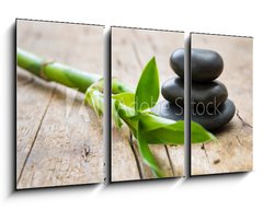 Obraz 3D tdln - 90 x 50 cm F_BS176854248 - Hot stone with bamboo