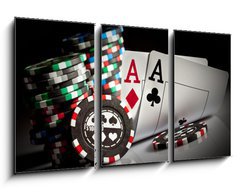 Obraz   gambling chips and aces, 90 x 50 cm