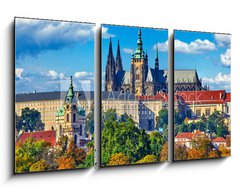 Obraz   Prague fall landscape view to Saint Vitus Cathedral with blue, 90 x 50 cm