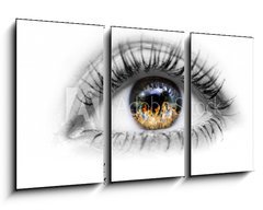 Obraz 3D tdln - 90 x 50 cm F_BS19122387 - Eye with fire in the eyes