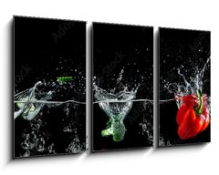 Obraz 3D tdln - 90 x 50 cm F_BS193446004 - group of vegetables in water splash