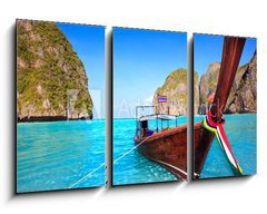 Obraz 3D tdln - 90 x 50 cm F_BS19642615 - Longtail boat at Maya bay