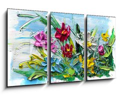 Obraz 3D tdln - 90 x 50 cm F_BS196641998 - Abstract oil painting of  flower.
