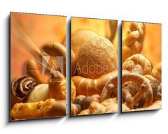 Obraz 3D tdln - 90 x 50 cm F_BS1994596 - group of different bread products photographed wit