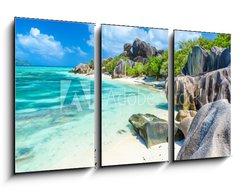 Obraz 3D tdln - 90 x 50 cm F_BS199617709 - Source d`Argent Beach at island La Digue, Seychelles