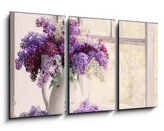 Obraz 3D tdln - 90 x 50 cm F_BS200078828 - lilac in jug on old windowsill background