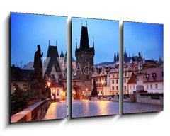 Obraz 3D tdln - 90 x 50 cm F_BS20184085 - Charles Bridge at dawn - Karlv most pi svtn