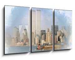 Obraz 3D tdln - 90 x 50 cm F_BS202903313 - Digital artwork illustration of the World Trade Center on February 1988