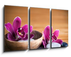 Obraz   Composition zen  fleurs orchide et pierres, 90 x 50 cm