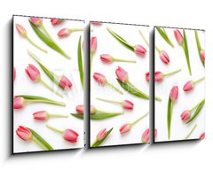 Obraz   Pink tulip pattern on the white bacjkground., 90 x 50 cm