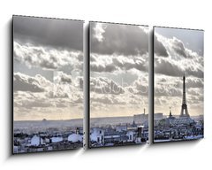 Obraz 3D tdln - 90 x 50 cm F_BS21208054 - Vue depuis les toits de Paris - Tour Eiffel