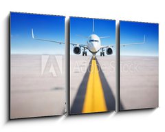 Obraz 3D tdln - 90 x 50 cm F_BS223752961 - modern aircraft on a runway - modern letadlo na drze