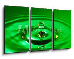 Obraz 3D tdln - 90 x 50 cm F_BS22894878 - tranquility conceptual. green droplet splash in a water - klid koncepn. zelen kapka ve vod