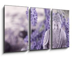 Obraz 3D tdln - 90 x 50 cm F_BS23736783 - Buddha bei Zen Meditation,  Massage Steine, Lavendel - Buddha bei Zen meditace, masn stena, Lavendel