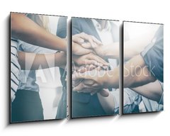 Obraz 3D tdln - 90 x 50 cm F_BS242955192 - Stack of hands. Unity and teamwork concept.