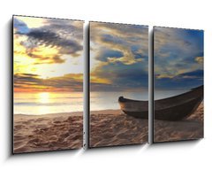 Obraz 3D třídílný - 90 x 50 cm F_BS24381482 - Beach panorama