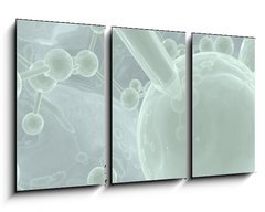 Obraz   green scientific background with reflective molecules, 90 x 50 cm