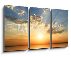 Obraz 3D tdln - 90 x 50 cm F_BS27387255 - sunset at coast of the sea - zpad slunce na pobe moe