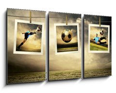 Obraz 3D tdln - 90 x 50 cm F_BS27872387 - Photocards of football players on the outdoor field