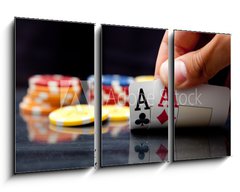 Obraz 3D tdln - 90 x 50 cm F_BS27973739 - Male hand showing two aces