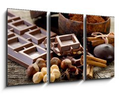 Obraz 3D tdln - 90 x 50 cm F_BS28180973 - chocolate with ingredients-cioccolato e ingredienti - okolda se slokami