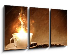 Obraz 3D tdln - 90 x 50 cm F_BS29252671 - coffee beans and coffee cup