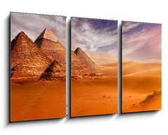 Obraz 3D tdln - 90 x 50 cm F_BS293515177 - Giseh pyramids in Cairo in Egypt desert sand sun