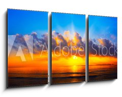 Obraz 3D tdln - 90 x 50 cm F_BS299602179 - panorama of sunset with lighted clouds on the sea