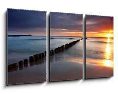 Obraz 3D tdln - 90 x 50 cm F_BS30334255 - Beautiful sunrise at baltic beach in Poland - Hel