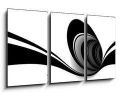 Obraz 3D tdln - 90 x 50 cm F_BS30370551 - Abstract black and white spiral - Abstraktn ern a bl spirly