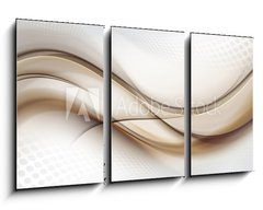 Obraz 3D tdln - 90 x 50 cm F_BS306523545 - Grey white halftone background with brown blurred abstract waves.