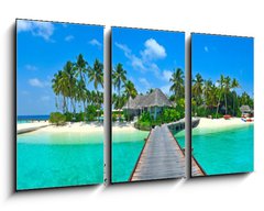 Obraz 3D tdln - 90 x 50 cm F_BS31946624 - Maldives island Panorama - Maledivy ostrov Panorama