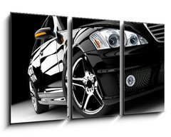 Obraz 3D tdln - 90 x 50 cm F_BS32017541 - Black car - ern auto