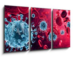 Obraz 3D tdln - 90 x 50 cm F_BS320670095 - Corona Virus In Red Artery